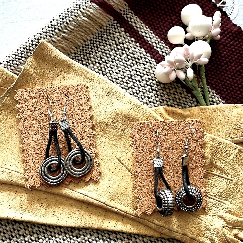Spunky leather earrings!